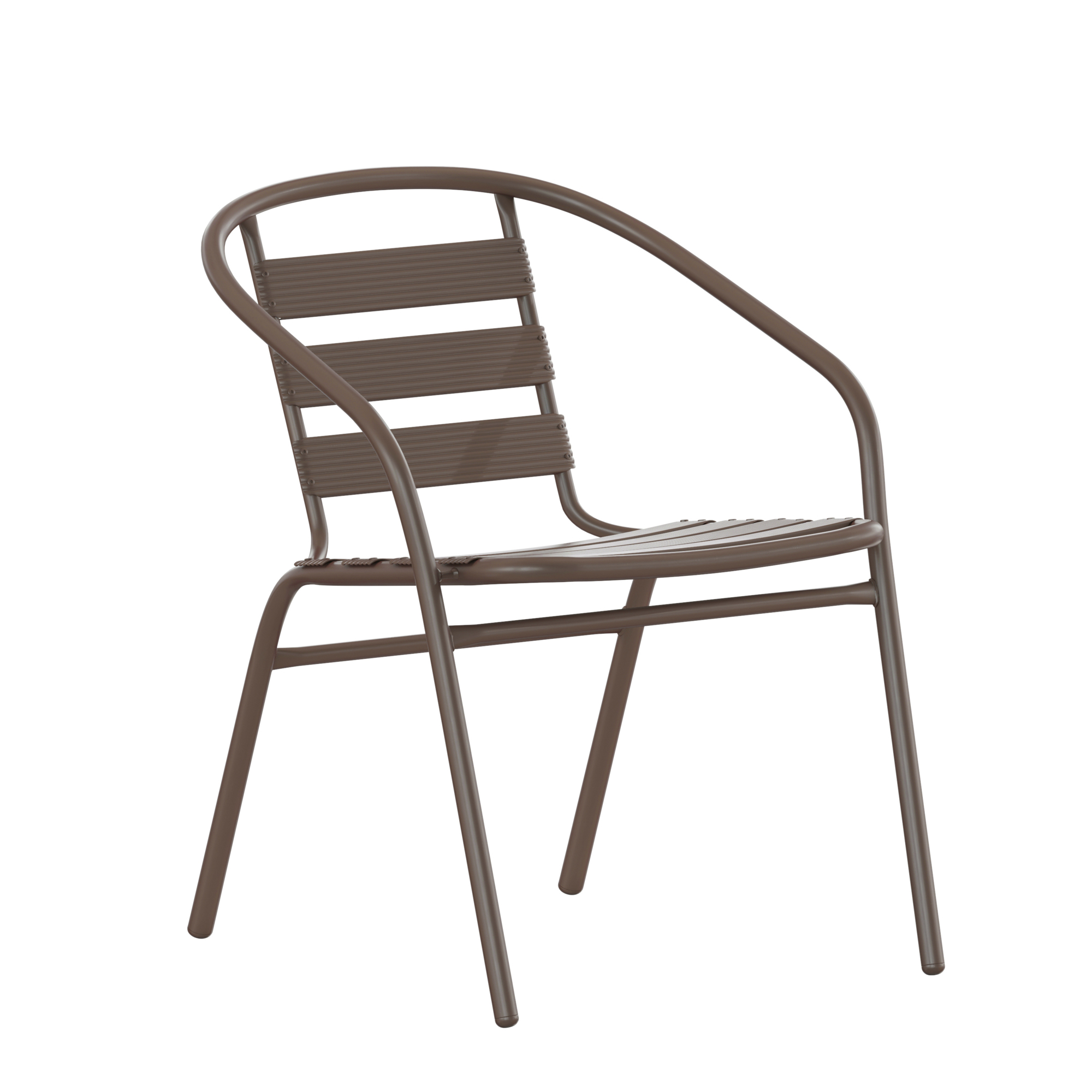Flash Furniture, Bronze Metal Restaurant Stack Chair with Slats, Primary Color Brown, Material Steel, Width 21.5 in, Model# TLH017CBZ